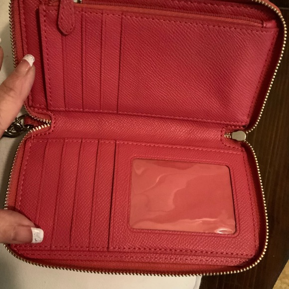 Pink Coach Wristlet with Silver Hardware - Picture 2 of 4